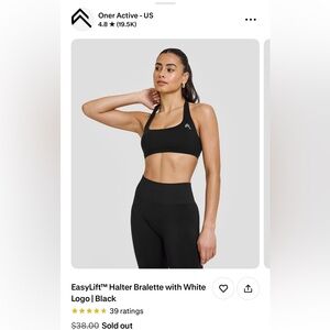 Oner Active Black EasyLift™ Halter Bralette